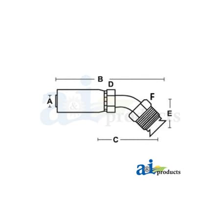 (HC-MIX45) Male Inv. SAE 45� - Swivel - 45� Elbow 6 X4 X0.5